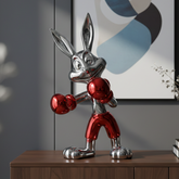 Crimson Champion – Designer Boxing Bunny Sculpture