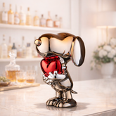 Heart of Desire – Mirror-Polished Chrome & Red Accent Sculpture