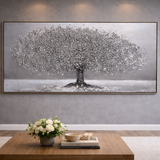 The Quiet Oak – Refined Mixed-Media Tree Artwork