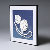 Blue Horizon Leaves – Modern Layered Wall Art