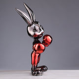 Crimson Champion – Designer Boxing Bunny Sculpture