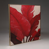 Crimson Botanica – Hand-Textured 3D Leaf Art Wall Panel