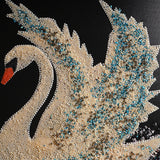 Opaline Swan – Crystal & Pearl Embellished Wall Art