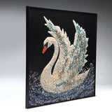 Opaline Swan – Crystal & Pearl Embellished Wall Art