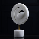 Eternal Orbit – Sculpted Stone Spiral with Gold Stem