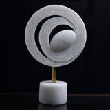 Eternal Orbit – Sculpted Stone Spiral with Gold Stem