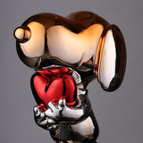Heart of Desire – Mirror-Polished Chrome & Red Accent Sculpture