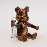 Luxury Metallic Bear Showpiece with Corkscrew