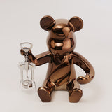 Luxury Metallic Bear Showpiece with Corkscrew