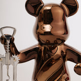 Luxury Metallic Bear Showpiece with Corkscrew