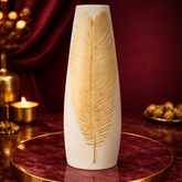 Golden Botanica – Engraved Stone Vase