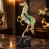 The Ascendant Horse – Luxury Crystal & Gold Sculpture