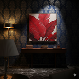Crimson Botanica – Hand-Textured 3D Leaf Art Wall Panel