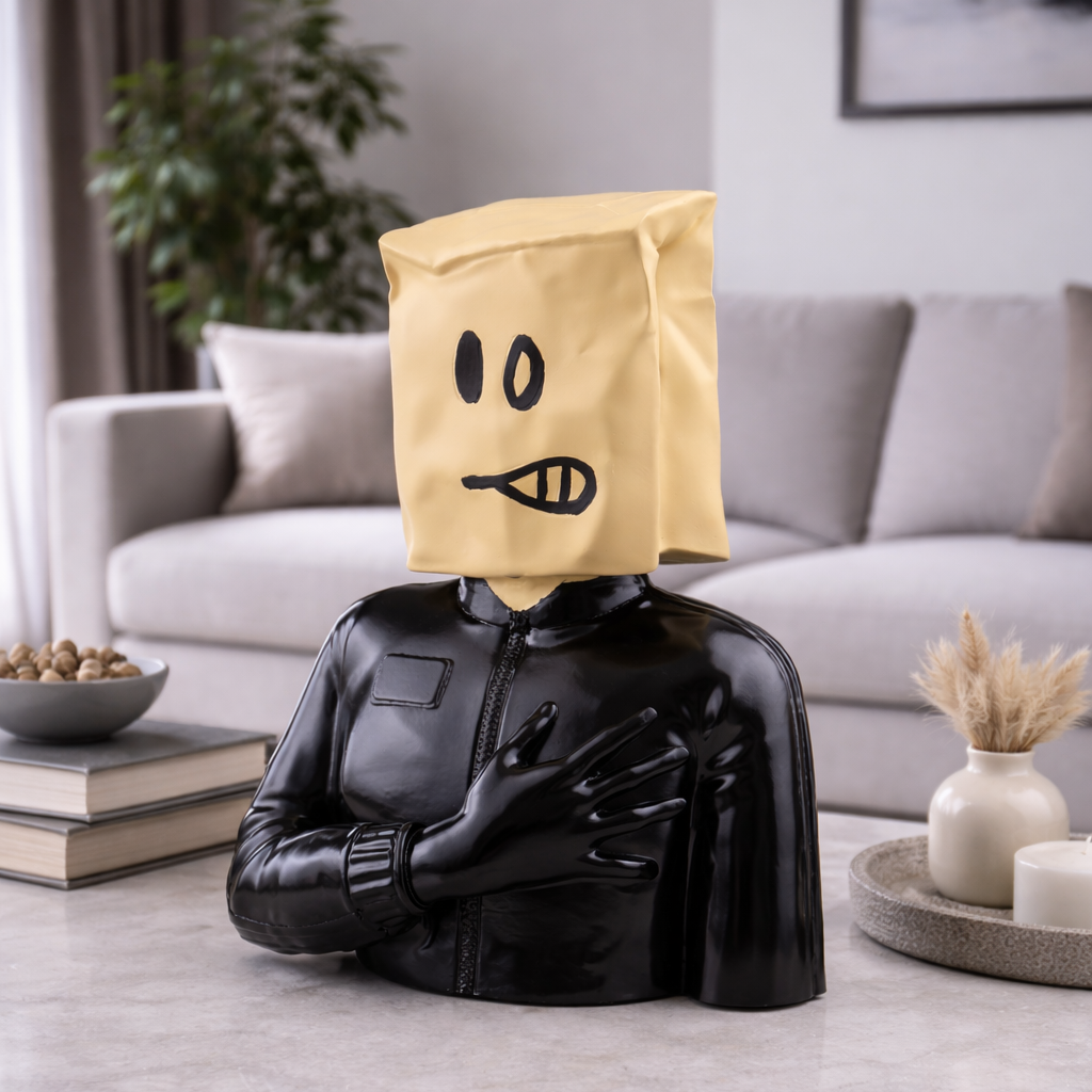 Masked Identity – Contemporary Resin Art Sculpture