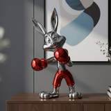 Crimson Champion – Designer Boxing Bunny Sculpture