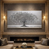 The Quiet Oak – Refined Mixed-Media Tree Artwork