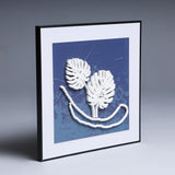 Blue Horizon Leaves – Modern Layered Wall Art