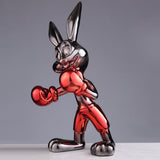 Crimson Champion – Designer Boxing Bunny Sculpture