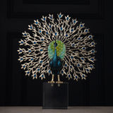 Imperial Peacock - Metallic Sculpture with Acrylic Pedestal
