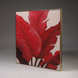 Crimson Botanica – Hand-Textured 3D Leaf Art Wall Panel