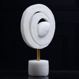 Eternal Orbit – Sculpted Stone Spiral with Gold Stem