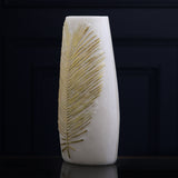 Golden Frond – Hand-Embellished Stone Vase