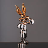 Neo Luxe Bunny – Electroplated Metallic Decor