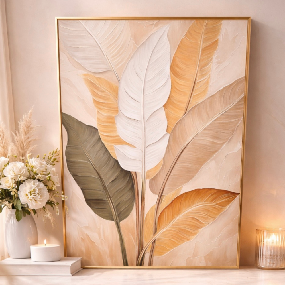 Leaves of Serenity – Contemporary Nature Wall Décor