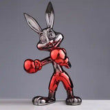 Crimson Champion – Designer Boxing Bunny Sculpture